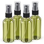 Wedama 4 oz Mini Glass Spray Bottles, Empty Small Spray Bottles with Funnel Dropper, Fine Mist for Hair, Travel, Plants, Cleaning Solutions and Skin Care (4 Pack Olive Green)