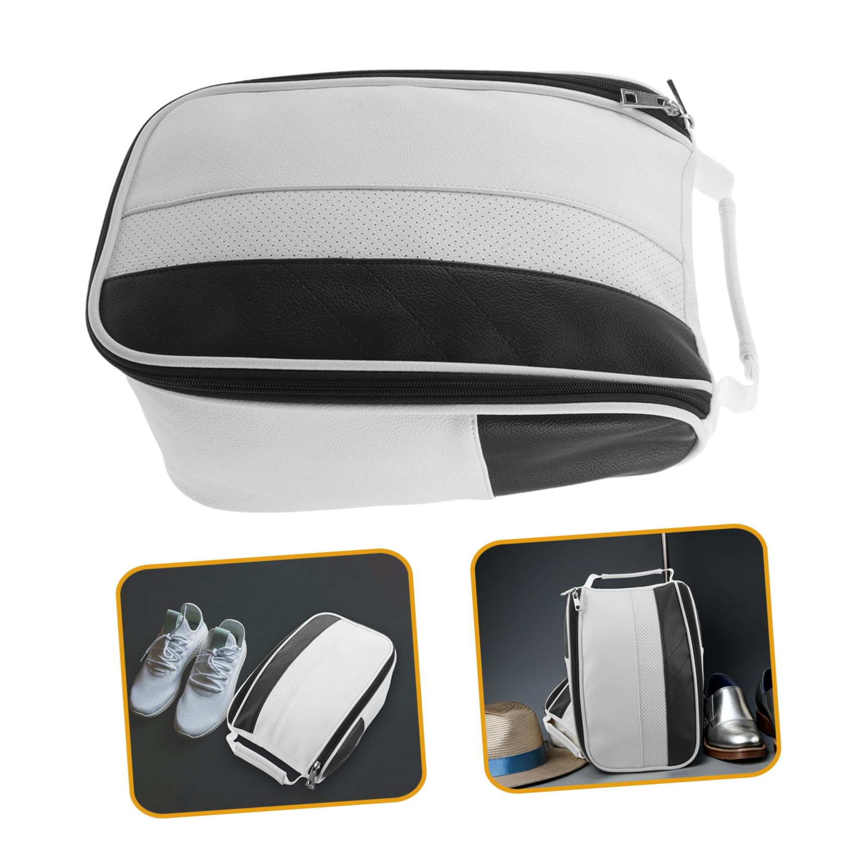 TOYANDONA Borsa per Scarpe Pelle con Ventilazione Organizer con Chiusura Tracolla Portatile per Sport all e Viaggi
