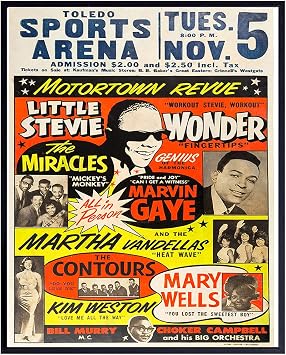 Motown Black Music - African American Wall Art - Black Art - African American Culture - History - Stevie Wonder, Marvin Gaye Concert Posters Wall Decor - Famous History - Afro Wall Art