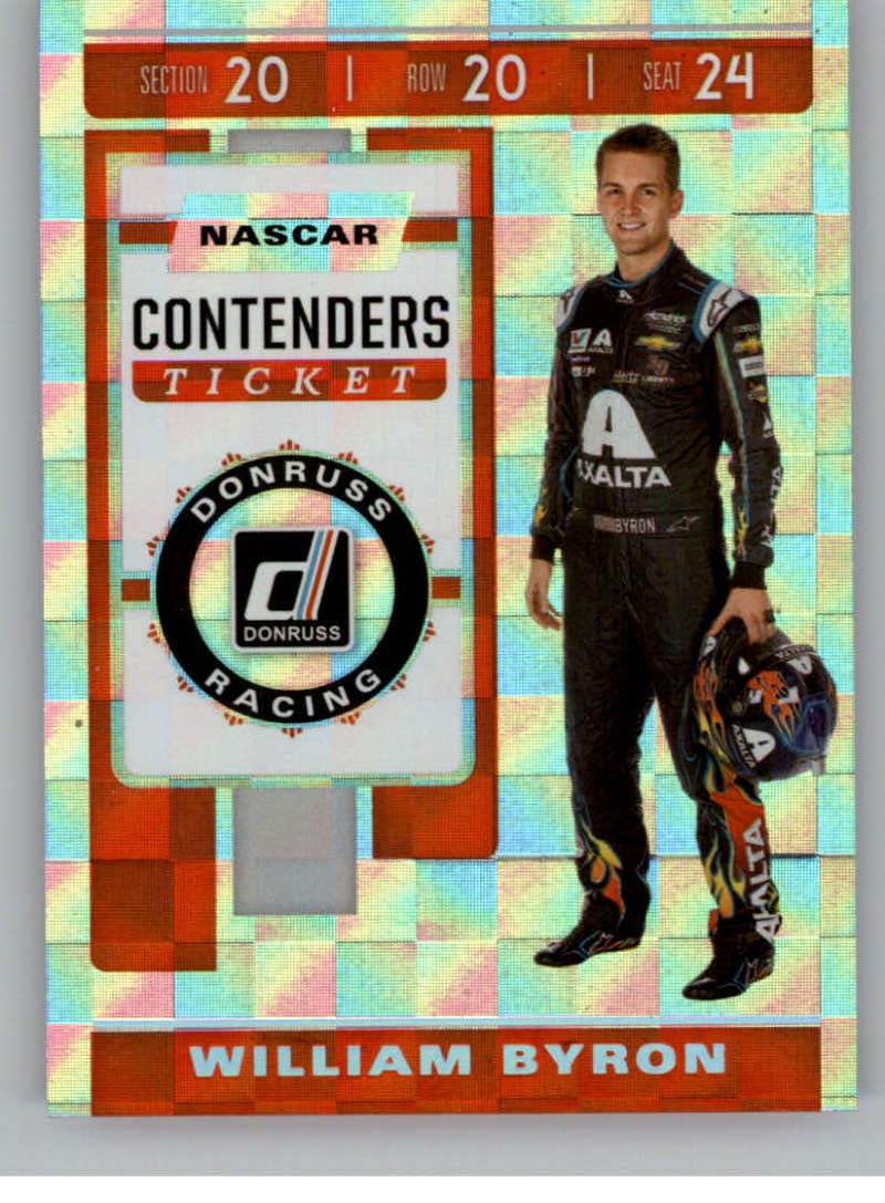 2020 Donruss Contenders Checkers Racing #9 William Byron AXALTA/Hendrick Motorsports/Chevrolet Official NASCAR Trading Card From Panini America