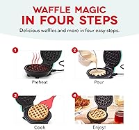 Vista 6 de Dash - DMW001SL - Gofrera de tamaño mini, para hacer gofres individuales, hash browns, gofres keto, con superficies antiadherentes fáciles