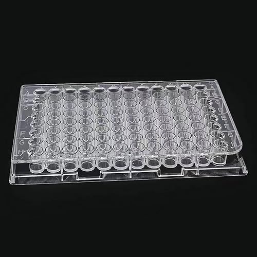 Miniatura 5 de Placa de cultivo de tejidos de 96 pocillos, envuelta individualmente, con tapa, pozos de fondo plano (paquete de 10)
