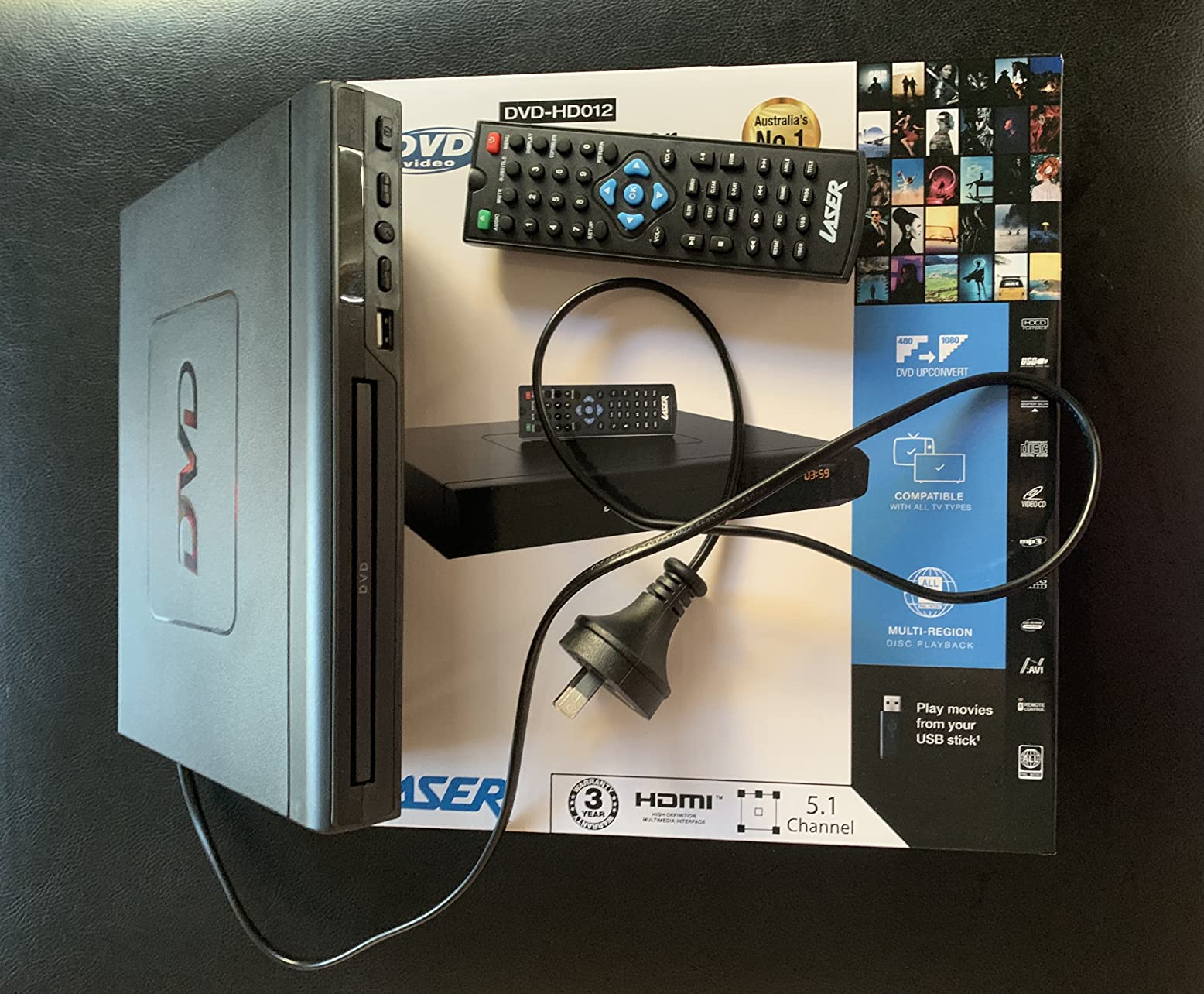 Laser DVD CD Player HD012 HDMI RCA Composite USB AVI Multi Region, HDMI