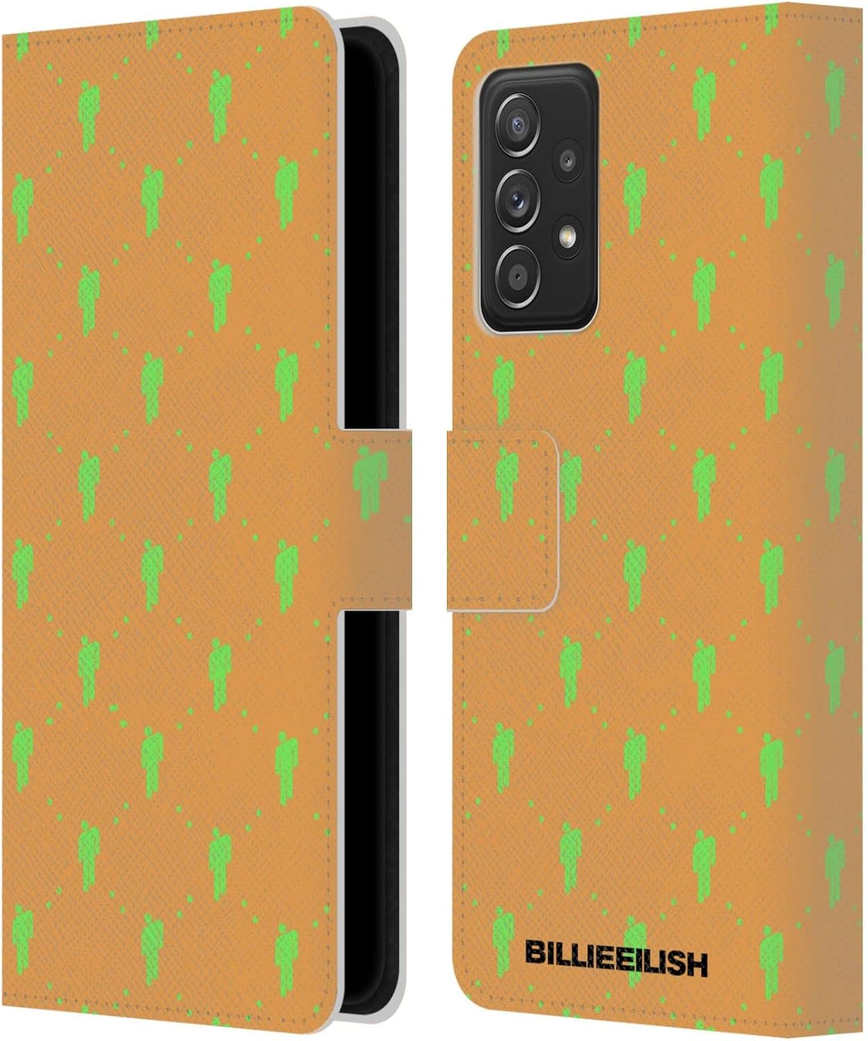 Head Case Designs Officially Licensed Billie Eilish Blohsh Pattern Key Art Leather Wallet Case Compatible with Samsung Galaxy A53 5G (2022)