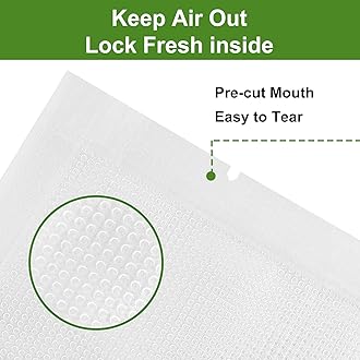 Moretoes 200pcs Vacuum Sealer Bags, Pint 6" x 10", BPA Free, Pre-cut Commercial Grade Vac Bags for Food Storage, Meal Prep or Sous Vide