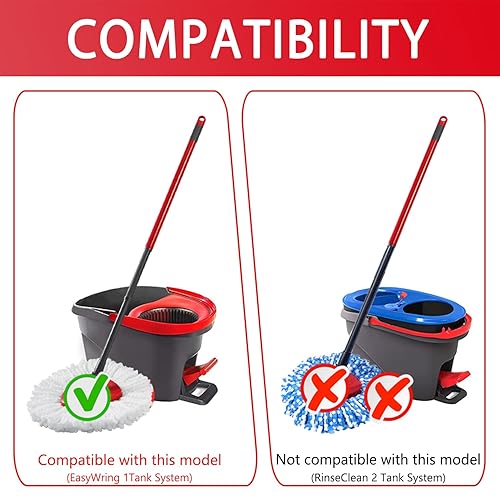 Miniatura 2 de Repuesto de cabezal de trapeador giratorio cabezal de repuesto compatible con EasyWrin, 2 repuestos de mopa giratoria de microfibra, cabezal de