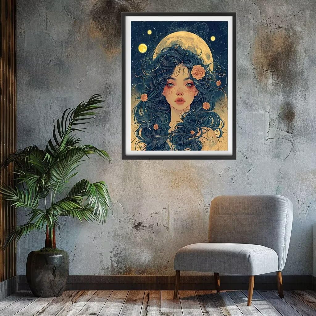 Dipingere con i Numeri Adulti Luna, Fai Da Te Paint by