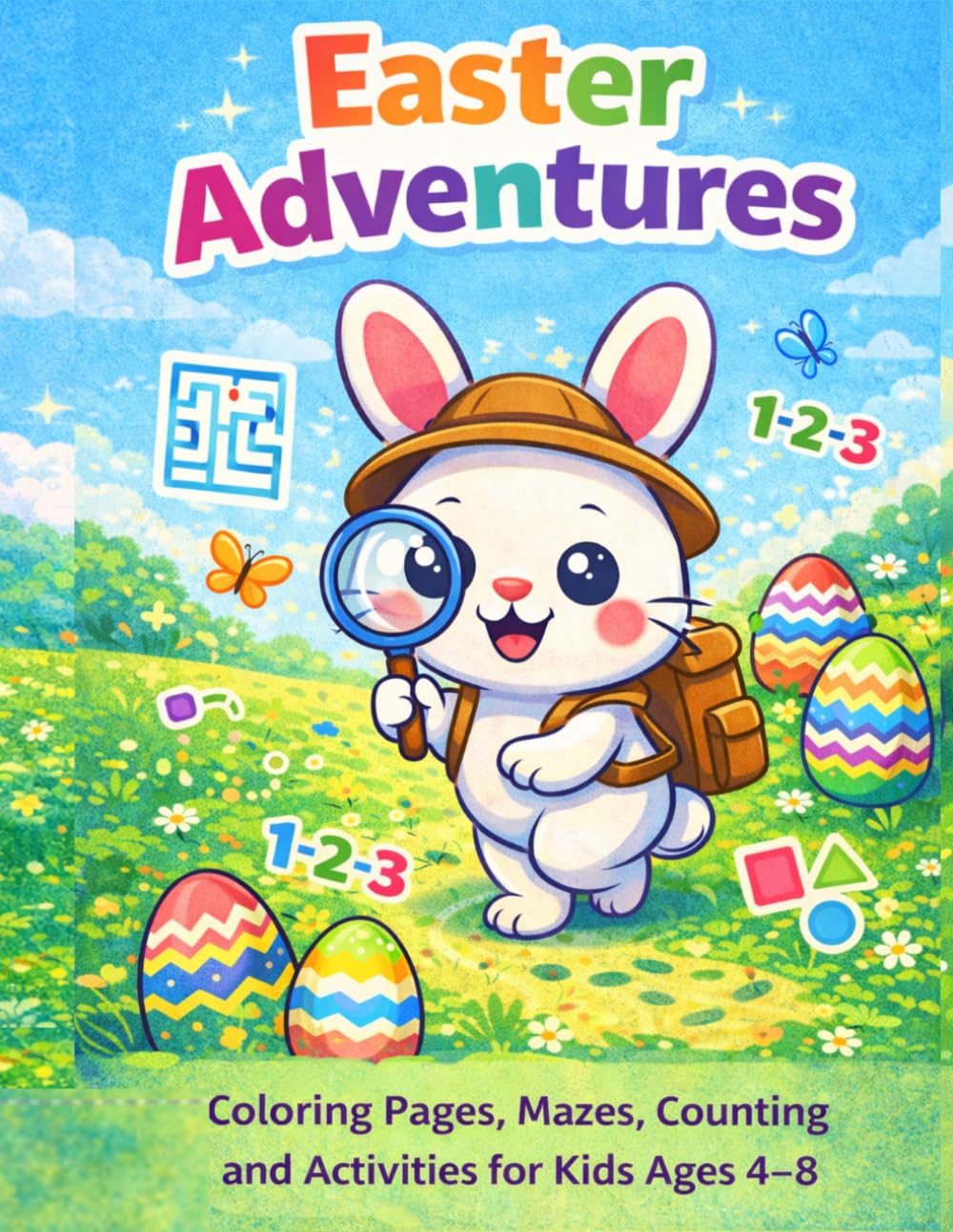 Easter Adventures: Coloring Pages, Mazes, Counting and Activities for Kids Ages 4–8