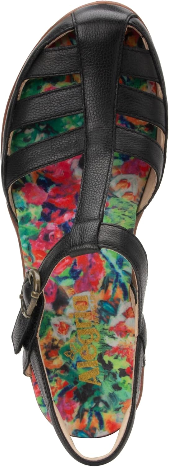 Alegria Women's Summer Leather Wedge Sandal