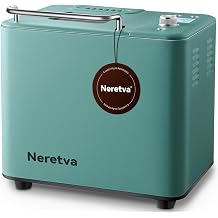 Neretva Bread Maker, 20-IN-1 2LB Bread Machine Dual Heater Bread Maker Machine Automatic with Nonstick Ceramic Pan, 15H Timer &amp; 1H Keep Warm Set, Low Noise, Stainless Steel Breadmaker Recipe-Green