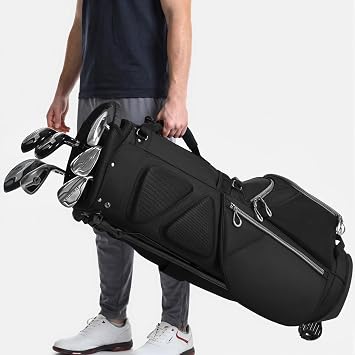 GoHimal Lightweight 14-Way Golf Stand Bag for Men & Women | Durable Club Bag, Dual Straps, Multiple Pockets, Rain Hood Included
