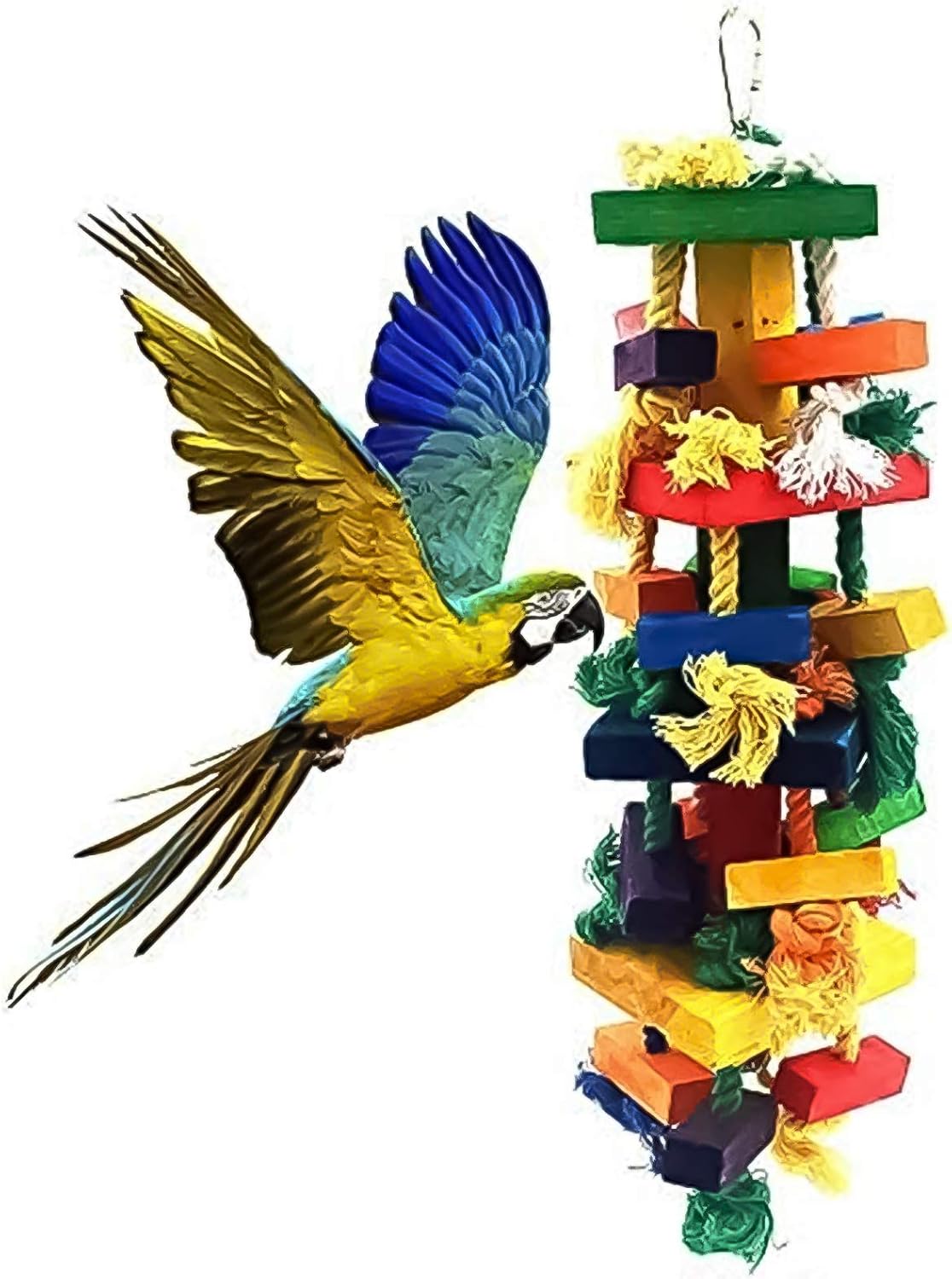 Bird cage accessories-Bird toy ,Bird Parrots Wooden Knots Blocks Chewing Toys - Parrot Toys Suitable for Small Parakeets, Cockatiels,…