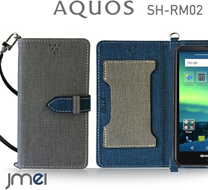 Amazon Co Jp Aquos Sh Rm02 Sh M02 ケース Jmeiオリジナルカルネケース Vesta グレー 楽天モバイル Simフリー アクオス スマホ カバー スマホケース 手帳型 ショルダー スリム スマートフォン 家電 カメラ