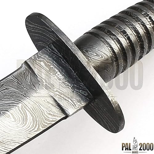 Miniatura 4 de Cuchillos  Hecho a mano de acero de Damasco  Cuchillo de hoja de doble filo  Mango de Damasco  Cuchillo con funda  Regalo ideal para hombres,