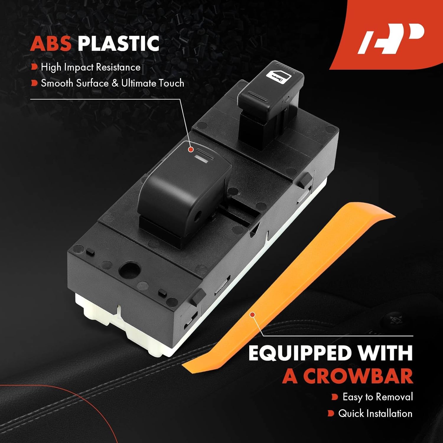 A-Premium Power Window Switch Compatible with Nissan Frontier 2005-2006, Pathfinder 2005-2007, Xterra 2005-2006, Front Right Passenger Side, Replace# 25411EA002, 8-Pin No Auto