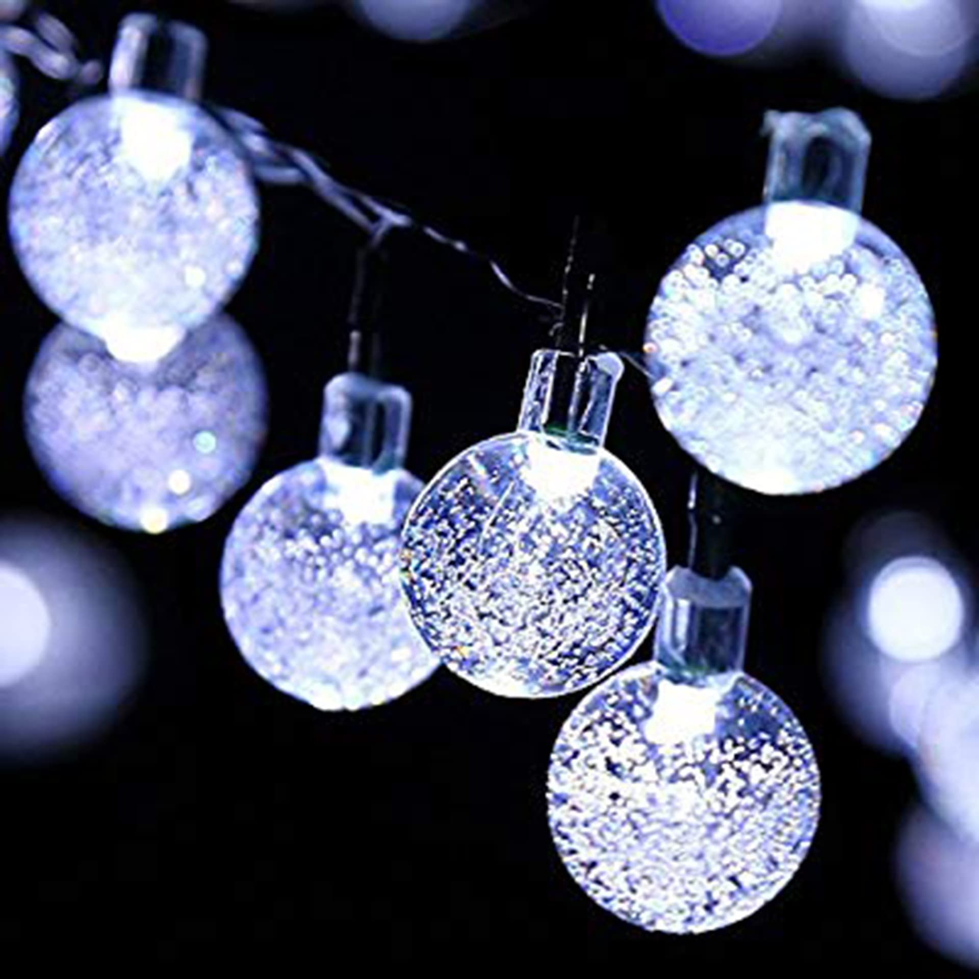 Condition photo showing New/Like New for led solar energy string lighting decoration of courtyard lawn outdoors made atmosphere bubble ball shape white light,12m