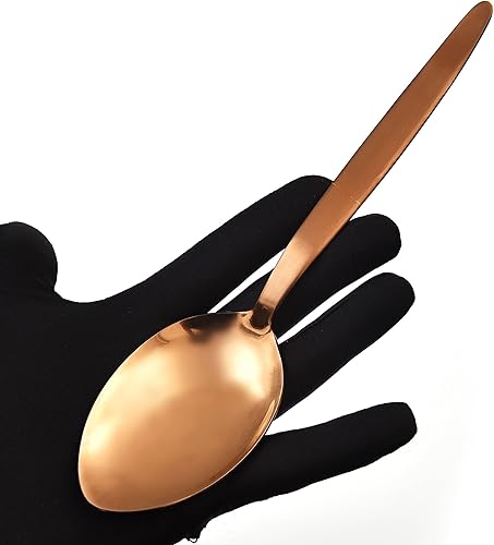 Miniatura 4 de Kunz Spoons Cucharas de cocina de acero inoxidable 1810 de titanio brillante oro rosa cuchara para untar  Cucharas de 9 pulgadas  Cucharas diarias