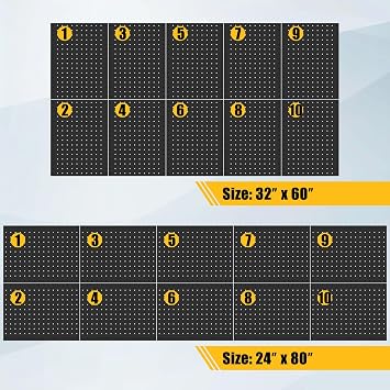 PBHEPJ 10 Pcs Metal Pegboard Panels, Heavy Duty Peg Boards for Garage and Garden Tool Storage, Includes Drywall Anchors and Screws Kits, Black (10 pcs 16in x 12in)