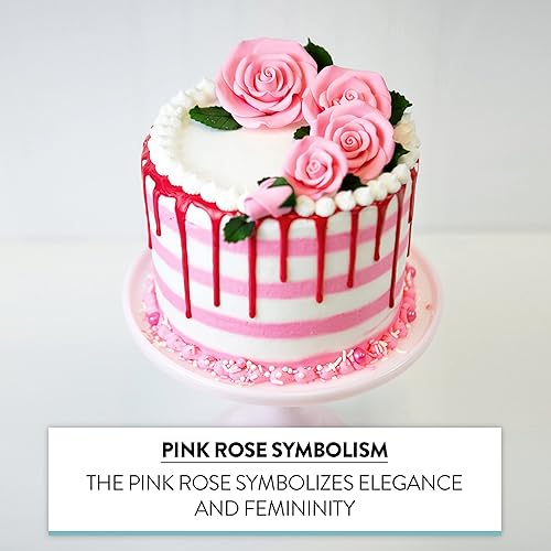 Miniatura 5 de Global Sugar Art exquisita bandeja de rosas y hojas de azúcar para tartas de azúcar, rosa sin alambre, 5 unidades por Chef Alan Tetreault