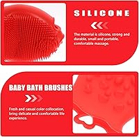 Vista 4 de Cepillo de champú Manopla de baño de silicona Cepillo de baño corporal Esponja de baño Suave de silicona Scrubber Washcloth para rojo