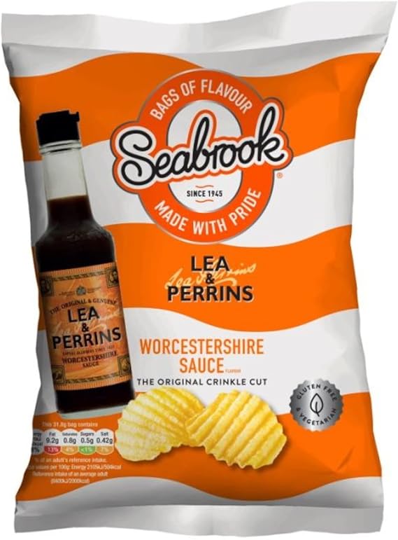 Seabrook Crinkle Cut Lea & Perrins Worcestershire Sauce Crisps 32 Bags x 31.8g Amazon.co.uk