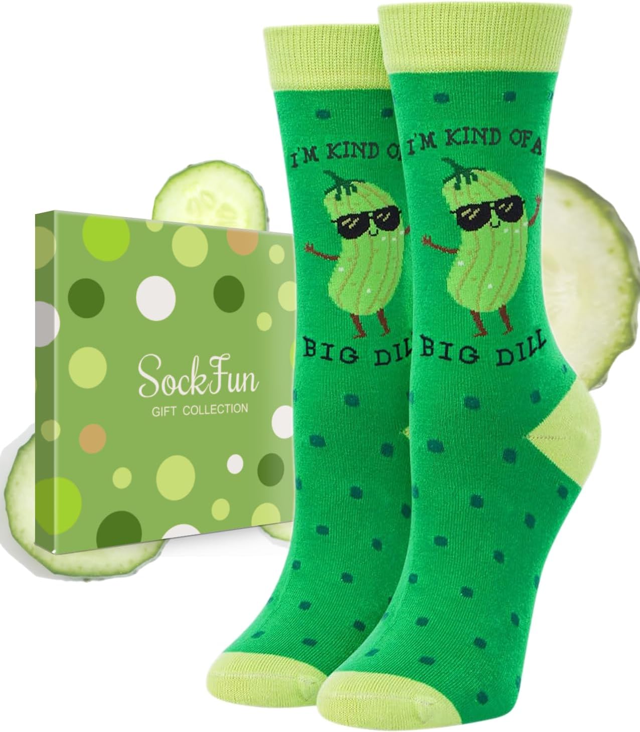 Funny Pickle Socks for Women - Cute Novelty Crew Socks, Funky Animal & Food Gifts