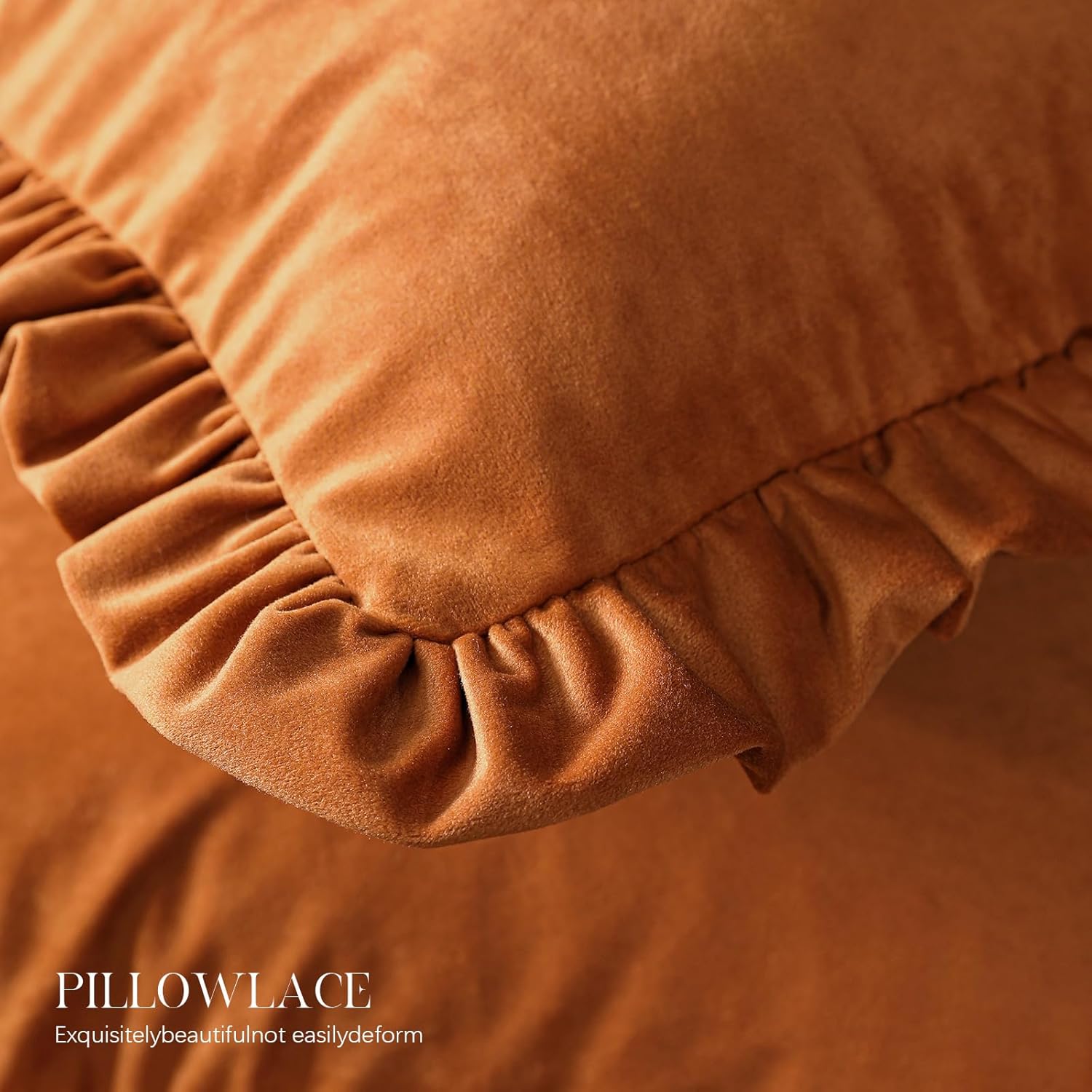 patdrea Designer Vintage Throw Pillow Covers 22"x22",Soft Velvet Durable Lumbar Pillows Cover,Farmhouse Decorative Pillow for Bed Living Room Car Outdoor Set (2 Pack Orange Square)