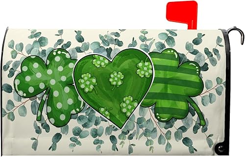 VentuCoven St Patricks Day Mailbox Covers Magnetic Shamrock Flowers Mail Box Cov