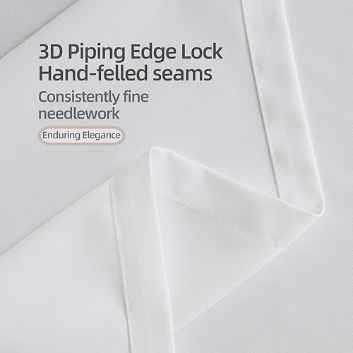 Miniatura 5 de MYSTIC-HOME Cortinas traslúcidas de 95 pulgadas de largo, 2 paneles blancos, cortinas filtrantes de luz 100% de privacidad para dormitorio y sala de