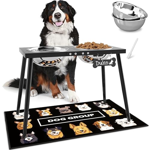 ADENGL Cuencos elevados de metal para perros, soporte elevado de 17 pulgadas de alto