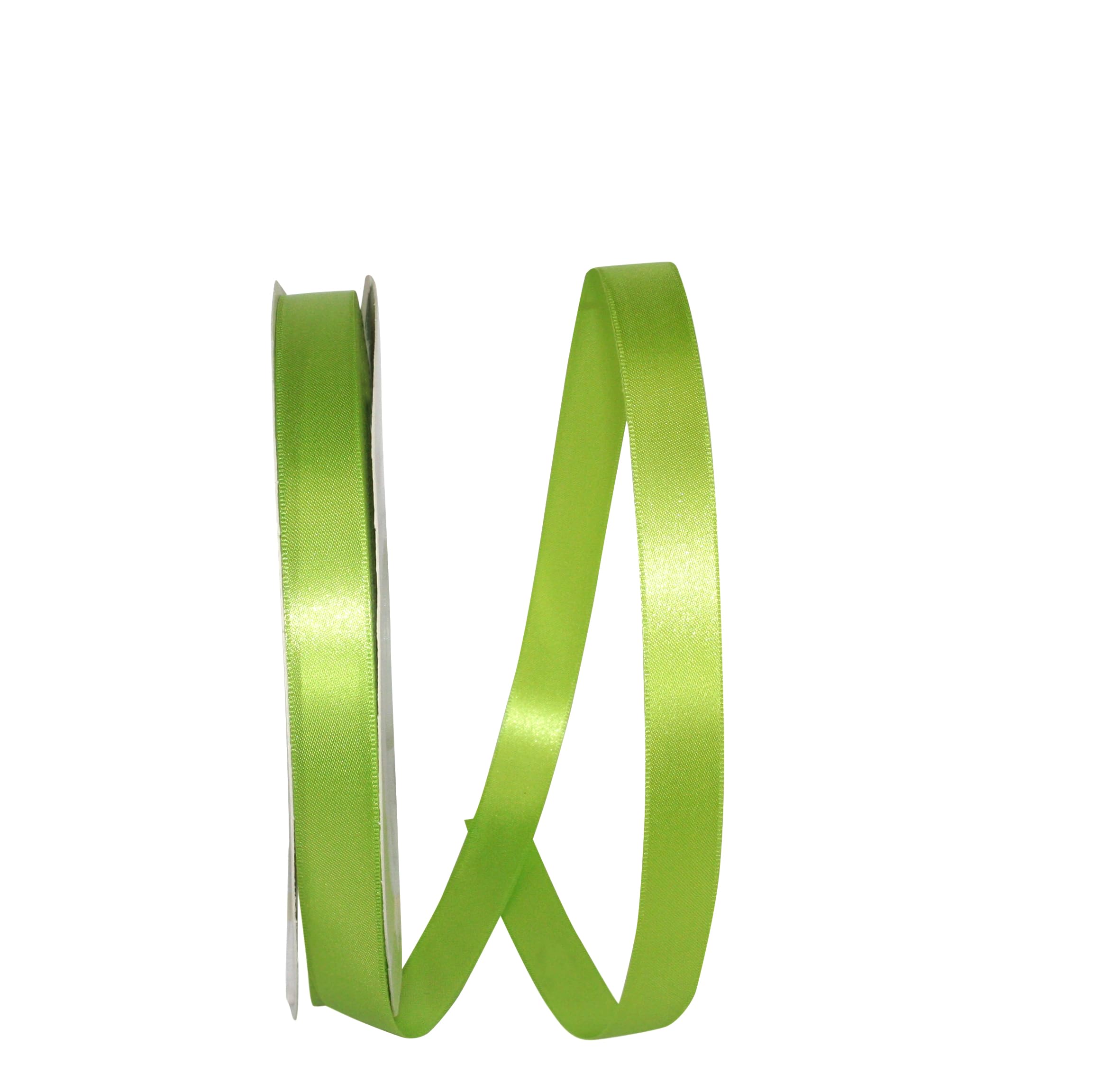 Reliant Ribbon 5000-042-03C Double Face Satin Allure Dfs Ribbon, 5/8 Inch X 100 Yards, Apple Green
