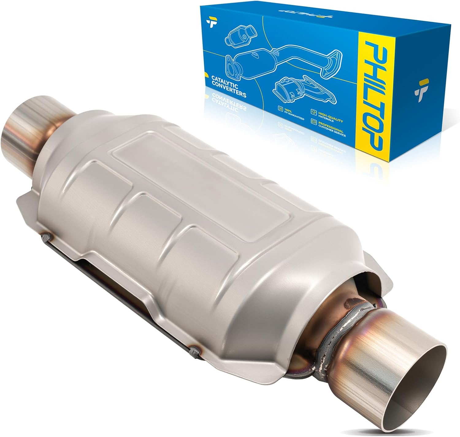 PHILTOP Catalytic Converter Direct-Fit Stainless Steel Compatible With 1999-2010 Silverado 1500/ Tahoe, 1999-2009 Sierra 1500, 2000-2006 Suburban 1500/ Impala Replace 83166 (EPA Compliant)