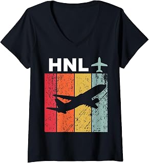 Women's HNL Honolulu, oahu Airport V-Neck T-Shirt
