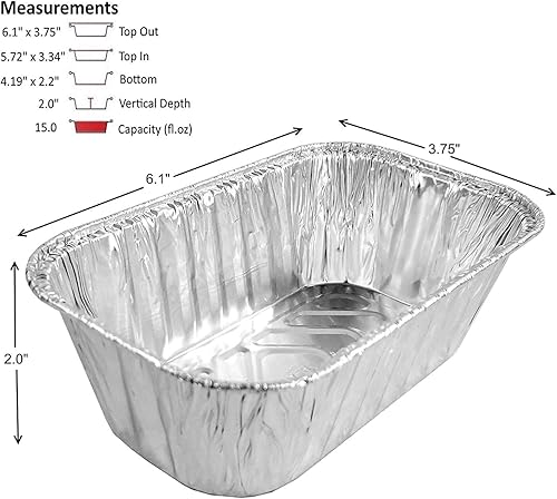 Miniatura 2 de Handi-Foil 1 libra de papel de aluminio mini-hollín/molde para pan – latas desechables (paquete de 25)