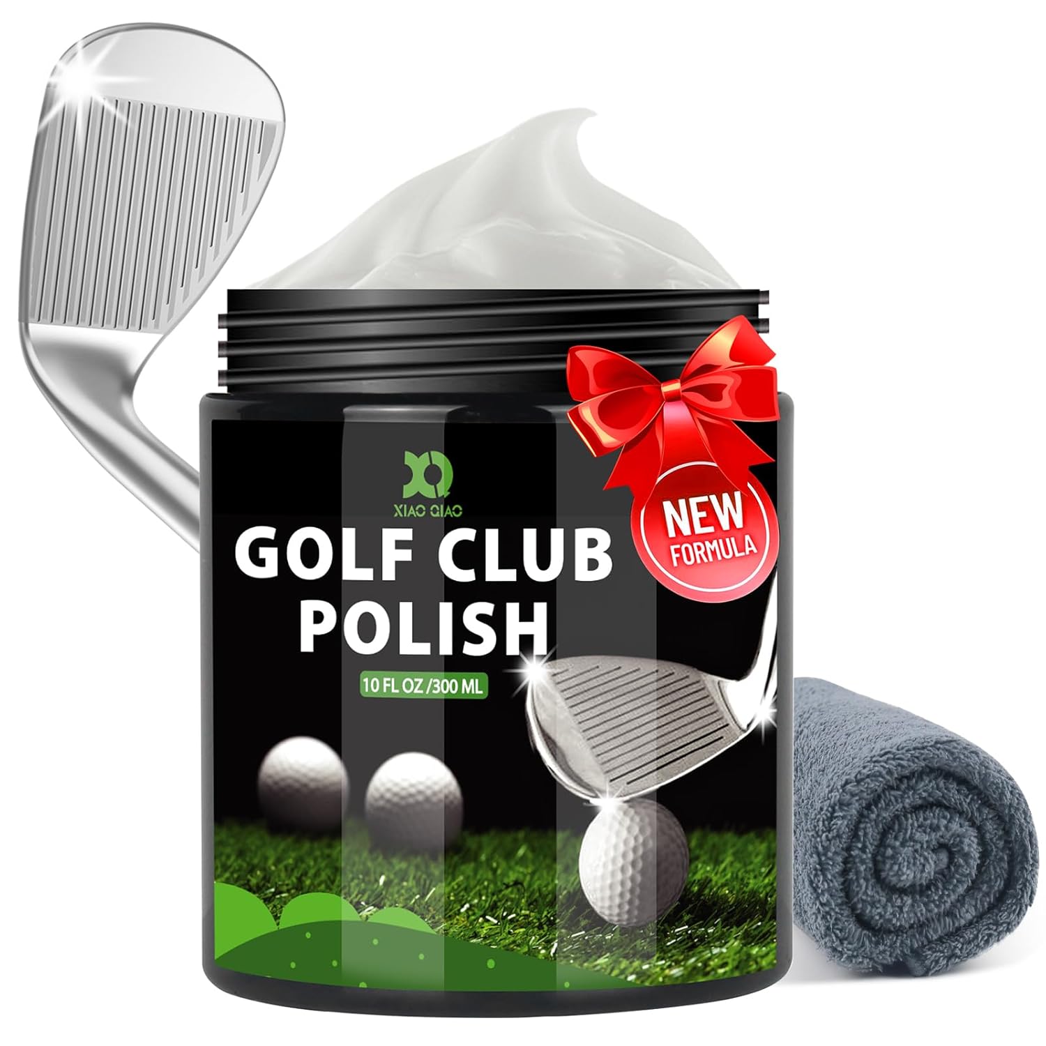 XQ XIAO QIAO Golf Club Polish and Golf Club Cleaner Kit, 300ml 3-in-1 Rust, Scuff & Stain Remover and Rust Remover for Aluminum, Metal, Zinc and Steel