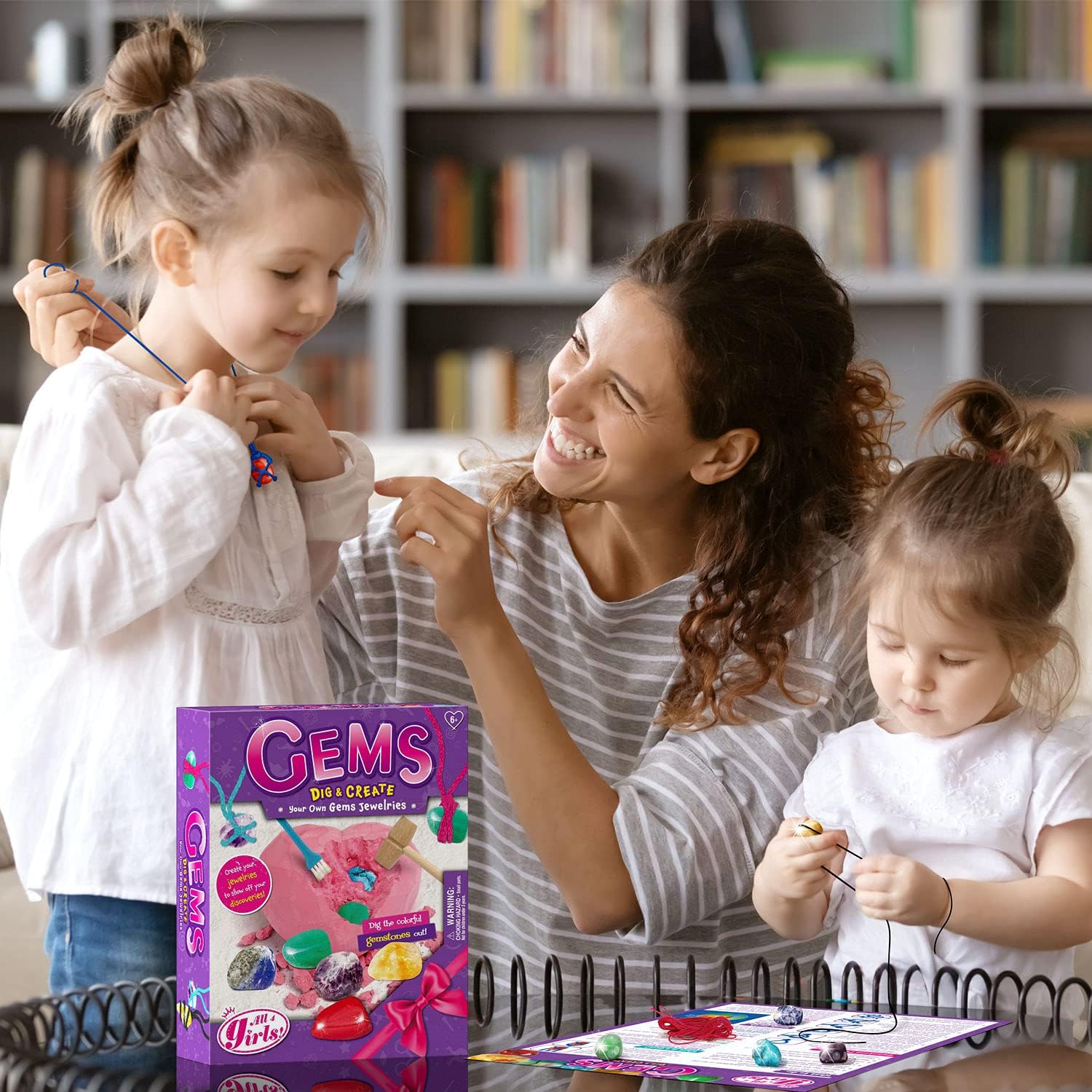 EDUMAN (エデュマン) ジェムストーン掘り出しキット 子供用 6個 &ndash; 掘り起こしアメジスト ラピスラズリ シトリン レッドジ