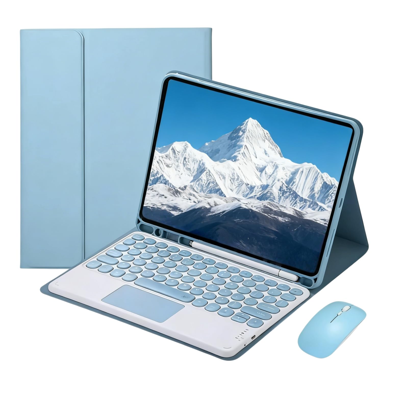 Etui z klawiaturą, touchpadem i myszką do tabletu Samsung Galaxy Tab A11 PLUS 11 cali 2025 SM-X230 / X235 / X236, Odłączane etui ochronne typu folio z obsługą Bluetooth(Blue)