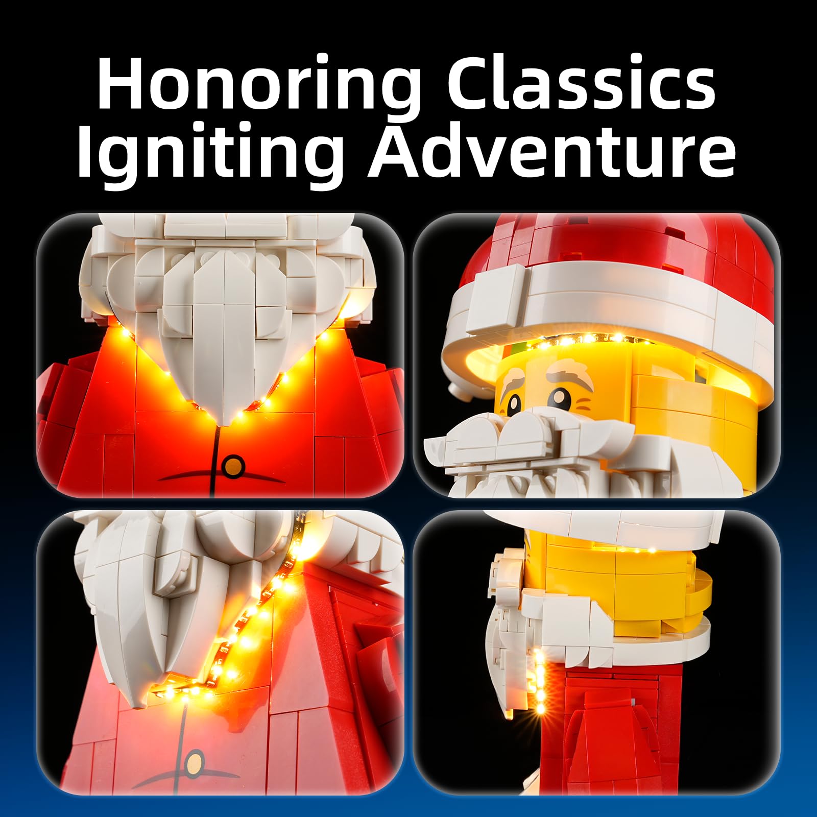 YEABRICKS LED Light for Lego-40820 minifigures Up-Scaled Santa Minifigure Building Blocks Model (Building Set NOT Included) - Image 2