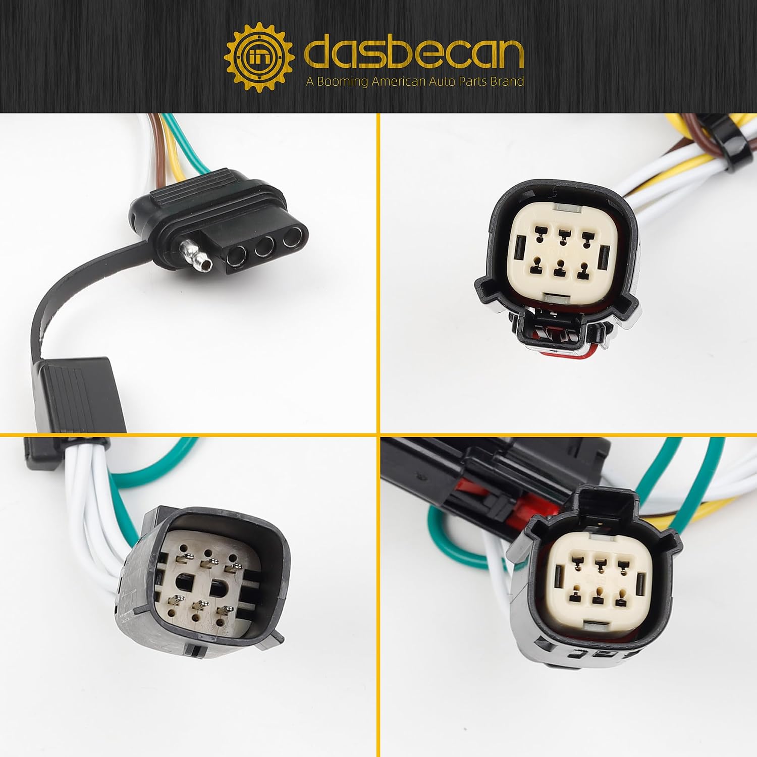 Dasbecan 56473 Trailer Wiring Harness Connectors