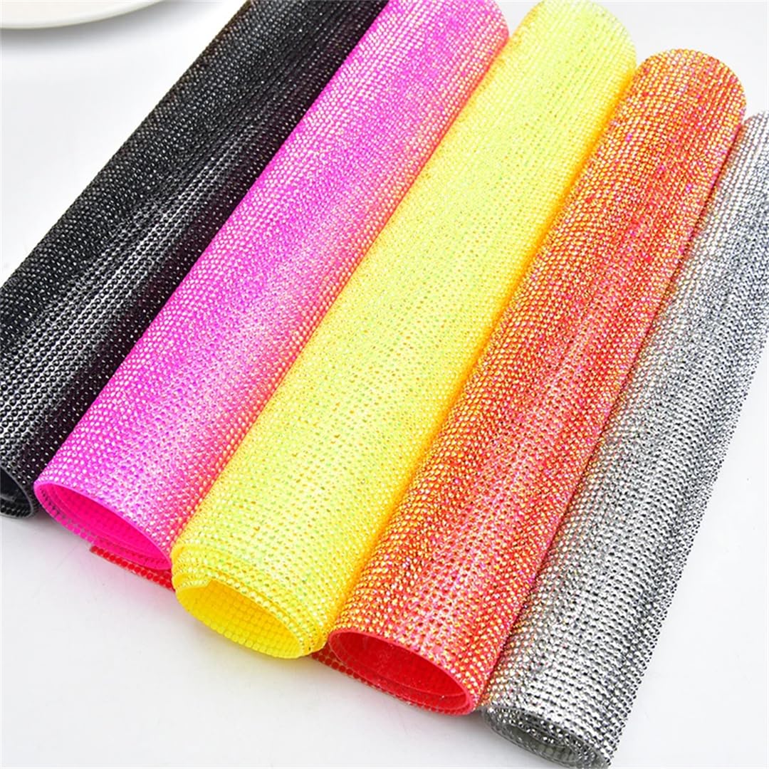 24X40cm Resina Strass Applique Foglio Ferro Su Mesh Trim Per Fai Da Te Abbigliamento Artigianato Gioielli E Decorazione Auto Oro Argento Strass Nastro