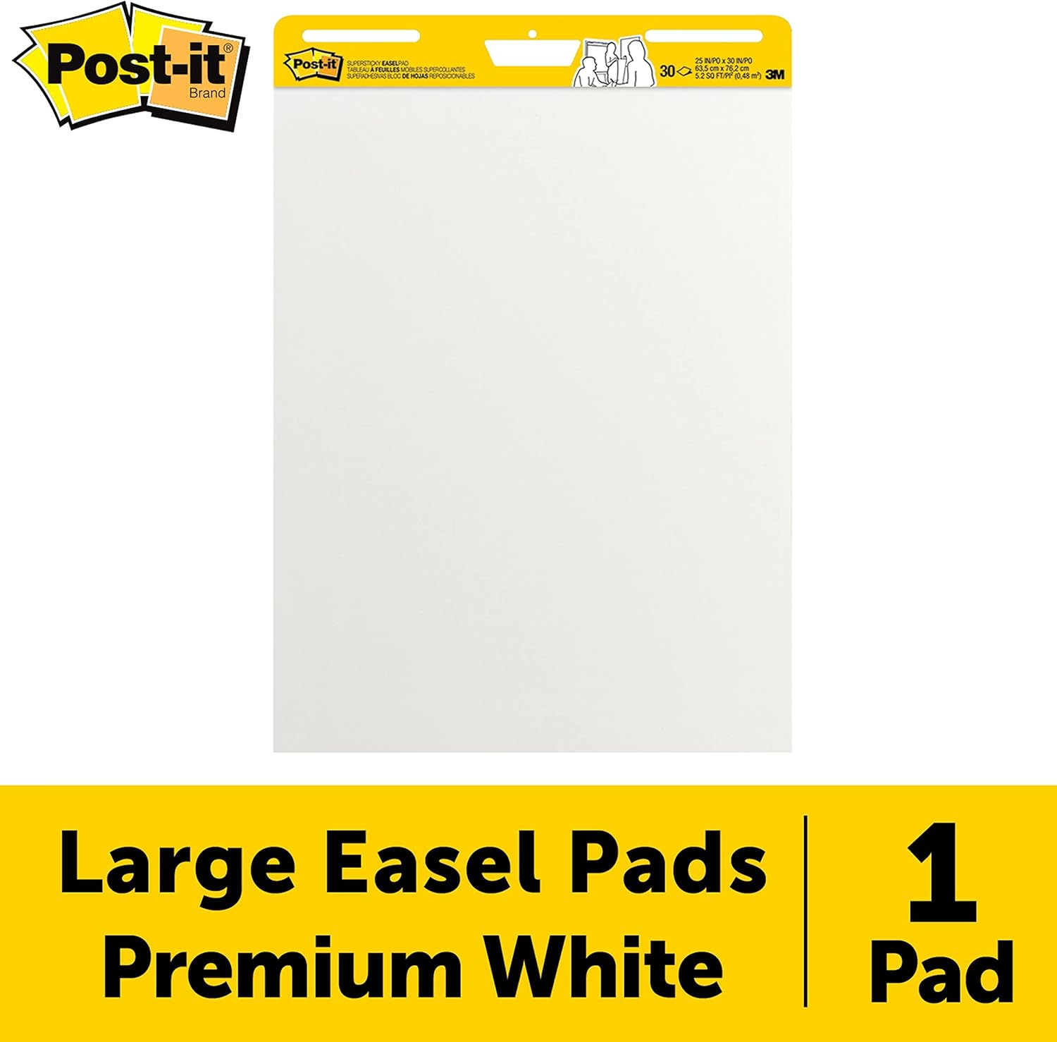 Post-it Super Sticky Easel Pad, 25 x 30 Inches, 30 Sheets/Pad, 1 Pad (559SS), Large White Premium Self Stick Flip Chart Paper, Super Sticking Power : Mouse Pads : Arts, Crafts & Sewing