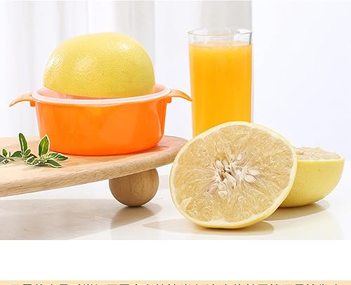 Miniatura 5 de Exprimidor de naranja cítrica, exprimidor manual de limón, prensa de lima, escariador de rotación de tapa antideslizante con colador y recipiente..
