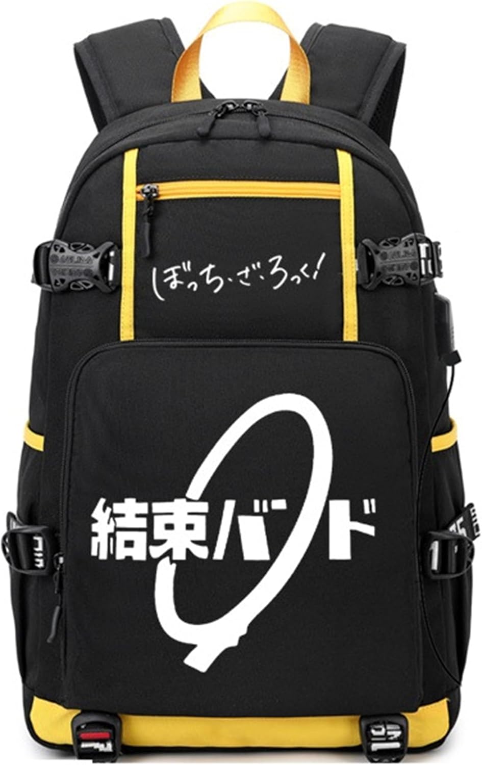 ISaikoy Anime Bocchi The Rock Backpack Daypack Bookbag Laptop School Bag with USB Port 3