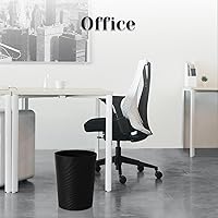 Vista 7 de UUJOLY Cubo de basura pequeño para baño con bolsa de basura de plástico, cesta de basura redonda para baños, lavandería, cocinas, oficinas