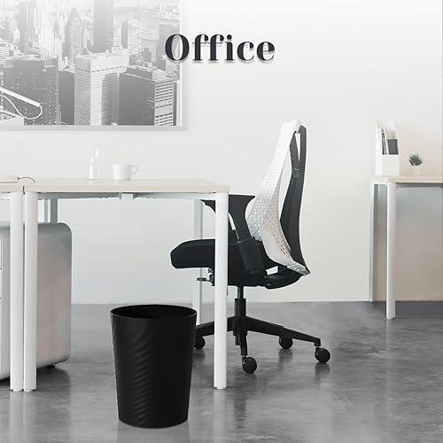 Miniatura 7 de UUJOLY Cubo de basura pequeño para baño con bolsa de basura de plástico, cesta de basura redonda para baños, lavandería, cocinas, oficinas,