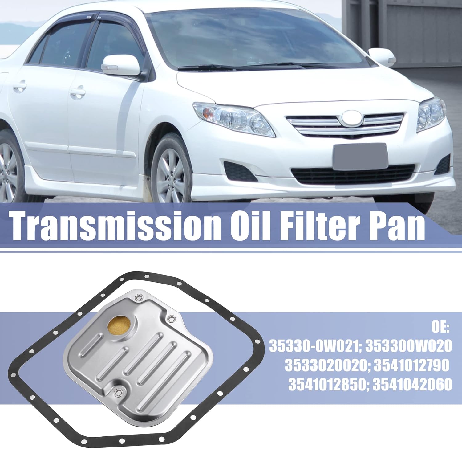 X AUTOHAUX 1 Set 353300W020 353300W021 Transmission Filter Oil Pan Gasket Kit for TOYOTA COROLLA 2009-2013