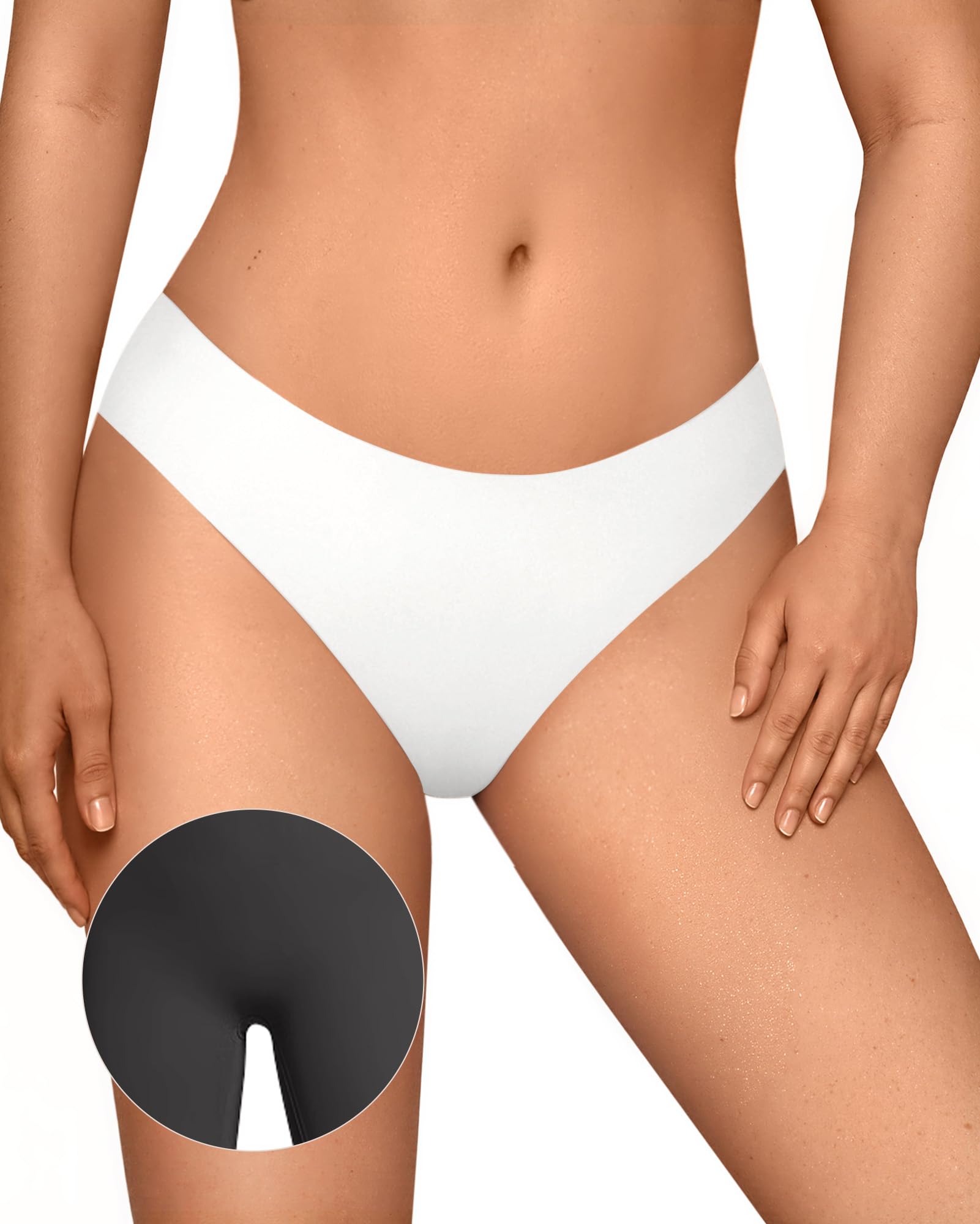OEAK Seamless Thongs for Women Invisible Thongs No Show Thong Panty Liners Tangas Comfortable Workout G-Strings Underwear