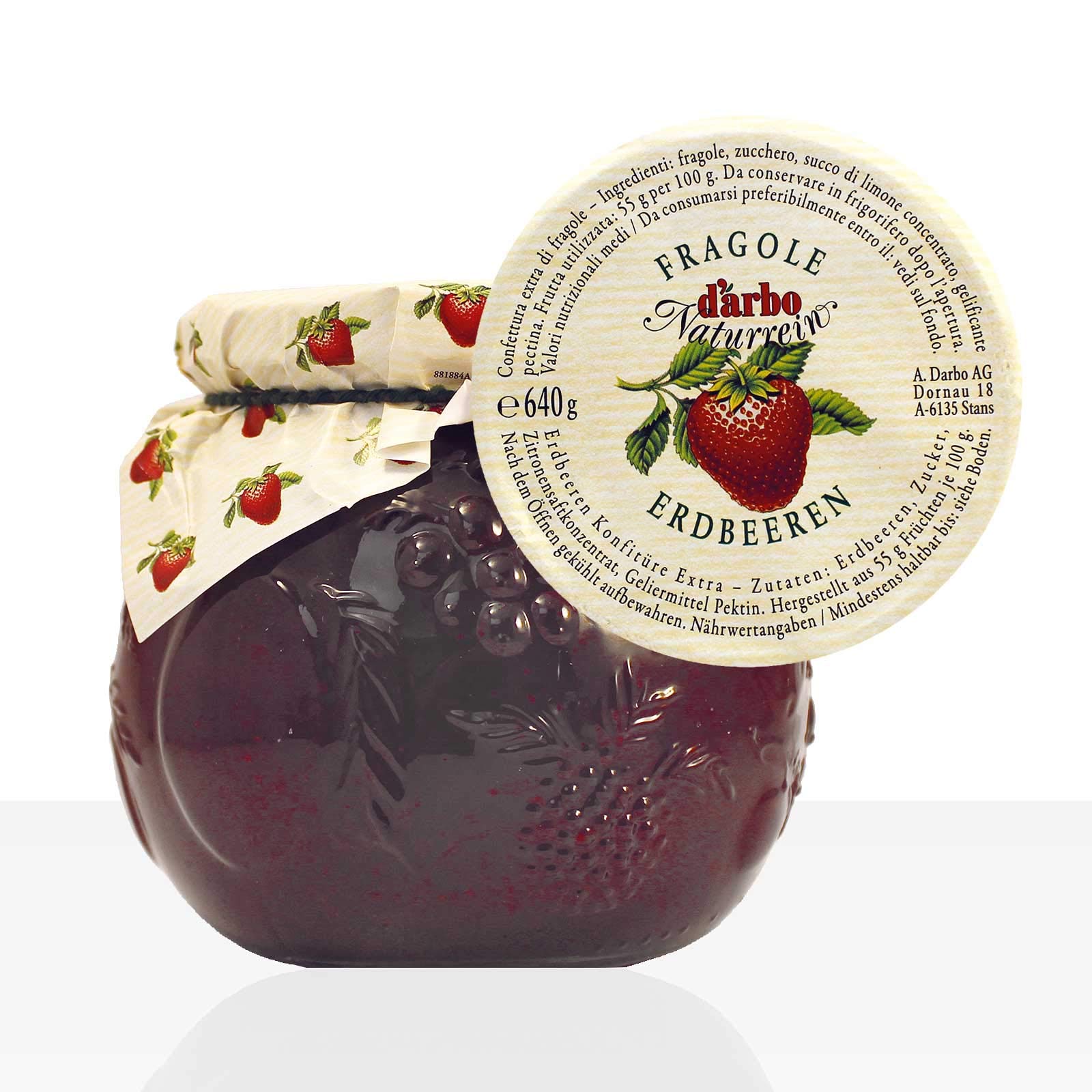 Darbo Naturrein Dekorglas - Erdbeer Konfitüre - 6 x 640 g