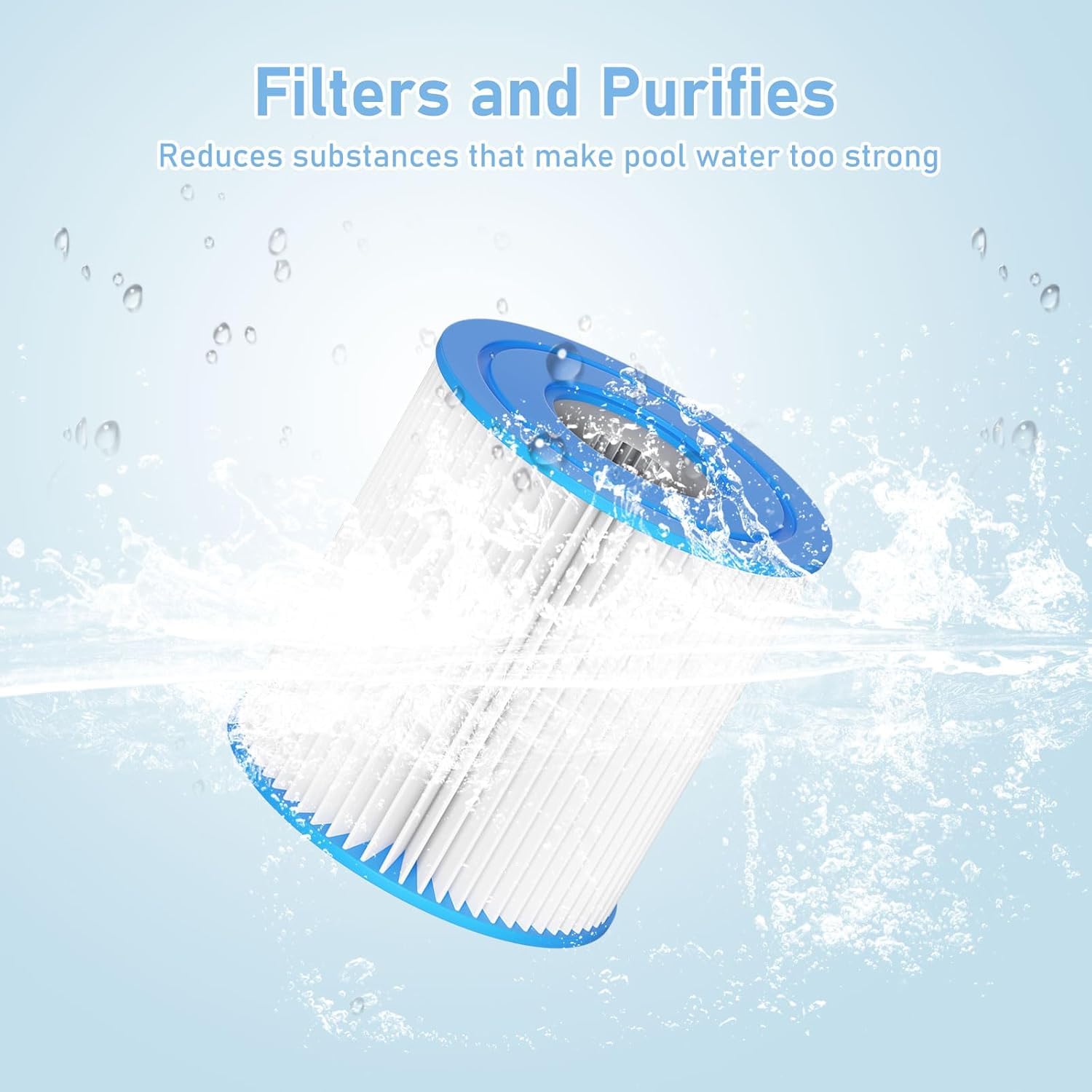 Typ H Pool Filter kartusche als Ersatz für Intex 330 GPH Filter Pumpe für Oberirdische Pools, Ersetzt Typ H 29007E, 4er-Pack