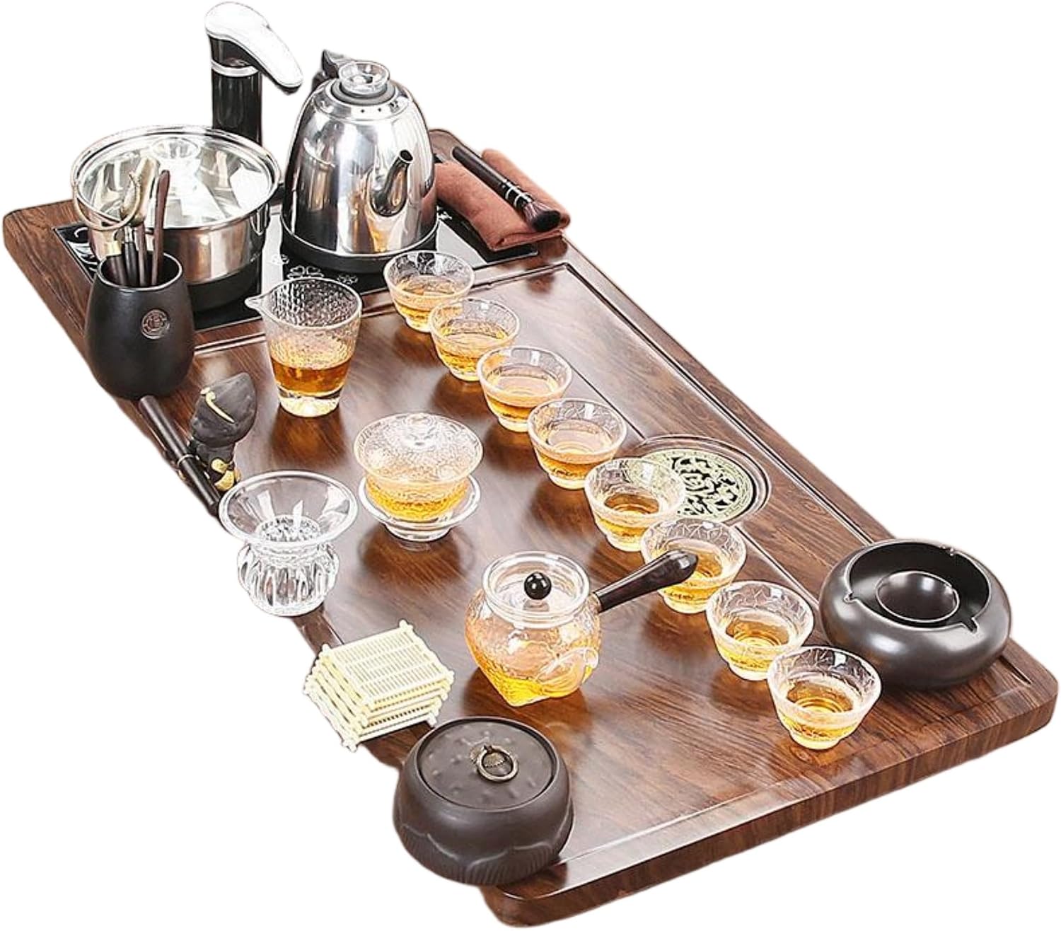MOYEE 2025新款 Chinese Gongfu Tea Set,Home,Gifting and Office 泡茶台家用办公室高端 Fully Automatic Tea Set,全自动茶盘 Chinese Gongfu Tea Tray 一体套装茶海 A1778